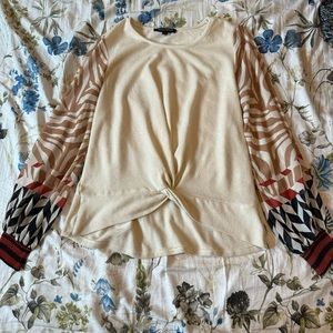 Jealous Tomato Sheer Sleeve Top small